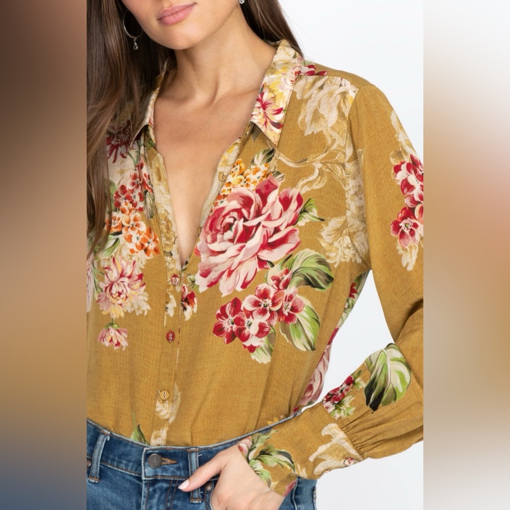 Johnny Was Vintage Rose Yrene Button Up Blouse